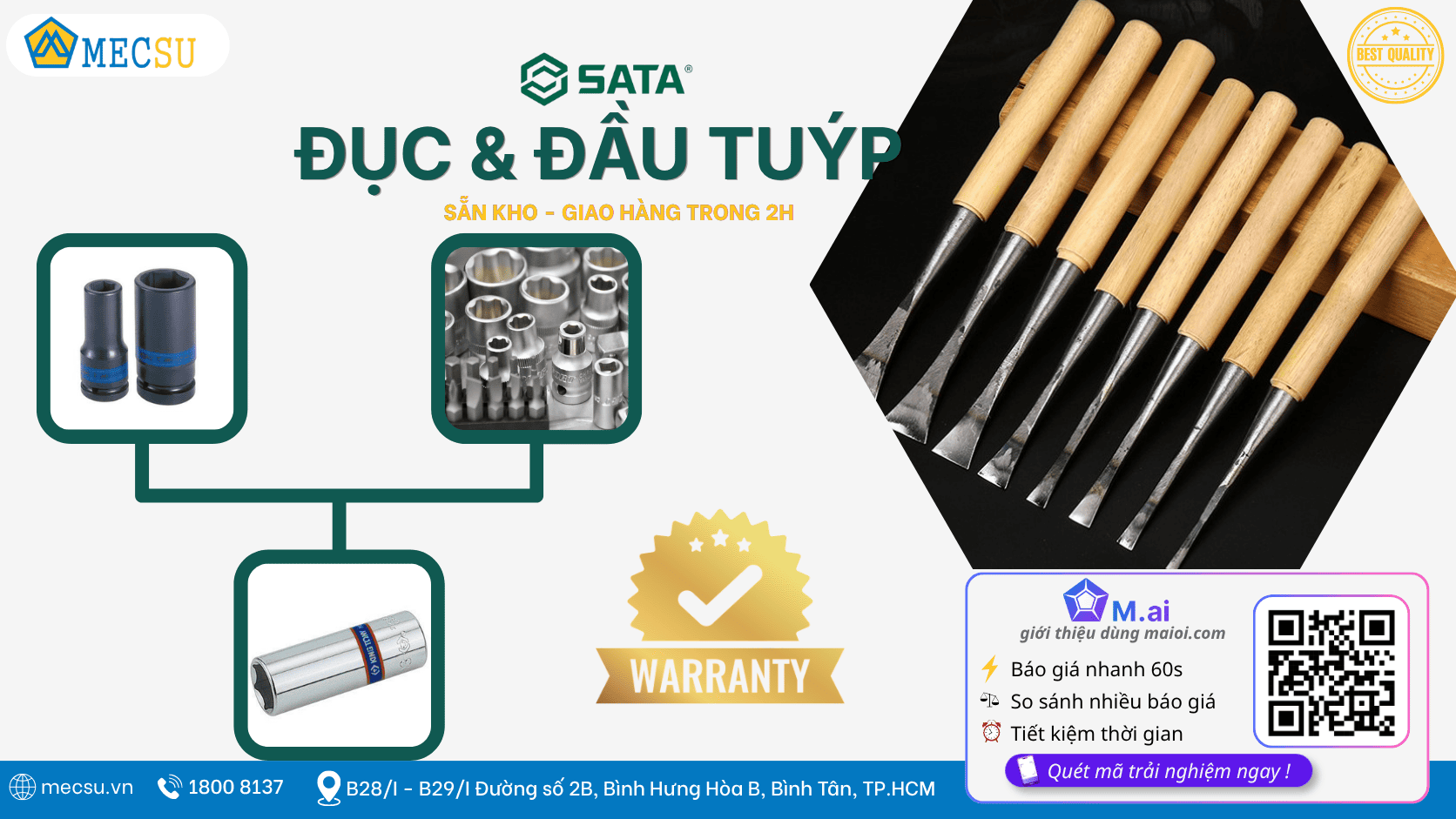 Đục - Đầu Tuýp Cầm Tay SATA